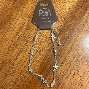 Silver Rain Starfish Anklet